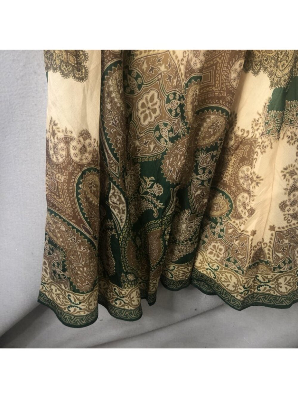 VICI Dress Womens S Green Paisley Shirt Belted Fit Flare Midi Boho Statement - Picture 11 of 16